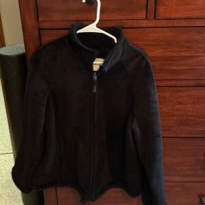 GreenTea Black Plush Faux Fur Coat